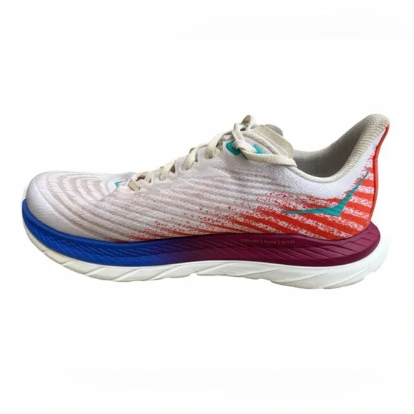 Hoka One One Mach 5 White Flame Running Training Shoes 1127893-WFM Size US 9.5D - Picture 6 of 9